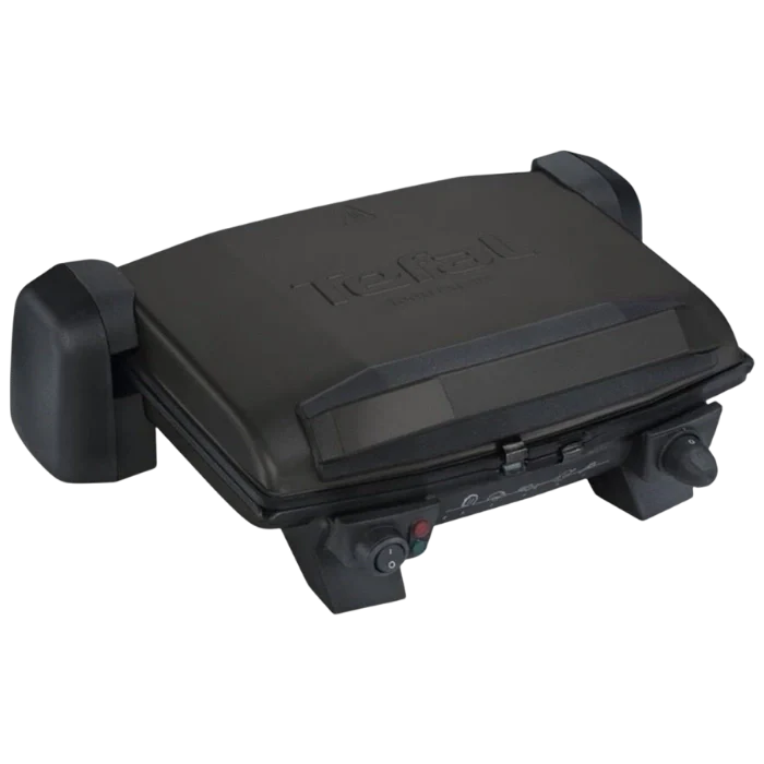 Black Tefal grill on a white background