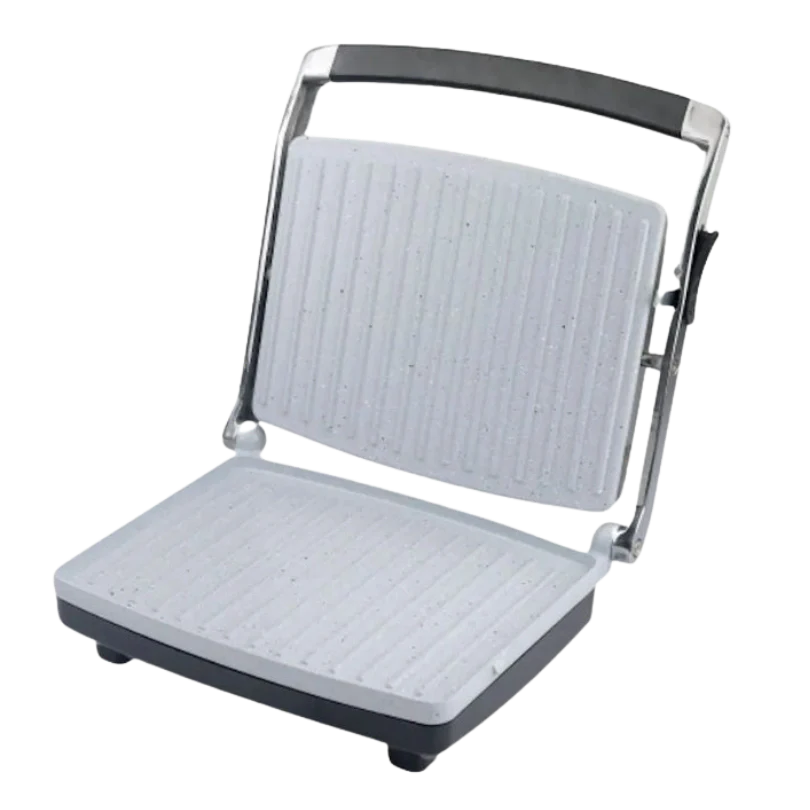 sandwich press with grill plates on a white background